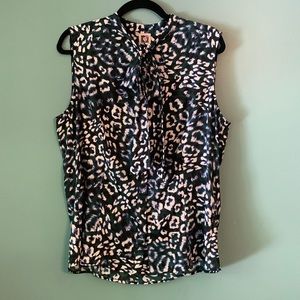 Anne Klein sleeveless scarf neck.